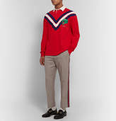 Thumbnail for your product : Gucci Webbing-Trimmed Puppytooth Wool and Mohair-Blend Drawstring Trousers - Men - Neutral