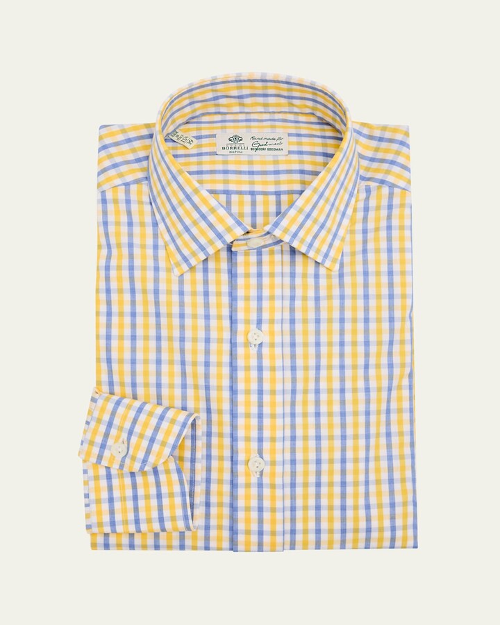 Borrelli Men's Cotton Check Dress Shirt