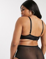 Thumbnail for your product : Playful Promises X Gabi Fresh lace overlay strappy front bra in black & lime