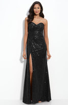 Thumbnail for your product : La Femme Strapless Sequin Gown