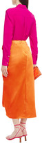 Thumbnail for your product : Marni Wrap-effect Cotton And Cupro-blend Satin Midi Skirt