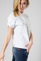 Thumbnail for your product : 7 For All Mankind Short Sleeve Raw Edge Jacket In White Fashion