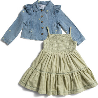TJMAXX Toddler Girls 2Pc Dress And Denim Jacket Set, Cotton