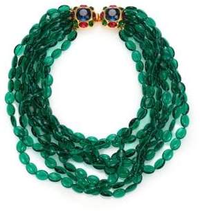 Kenneth Jay Lane Women's Multi Strand Beaded Necklace - Green Multi