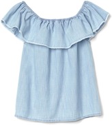 Thumbnail for your product : Gap Ruffle off-shoulder chambray top