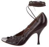 Thumbnail for your product : Alaia Leather Lace-Up Pumps
