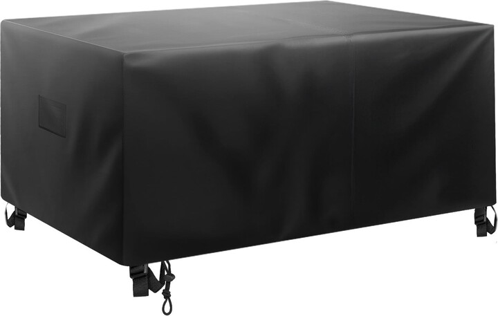 KFFKFF Durable Outdoor Furniture Cover, 420D Waterproof Protection for Patio Tables and Chairs, Square Design with Air Vent for All-Weather Use, 94L x 94W x 28H inch, Black
