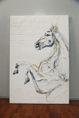 Aria Home Frameless Oil Painting Majesty Hand-Painted Large Canvas Wall Art 31"X47"