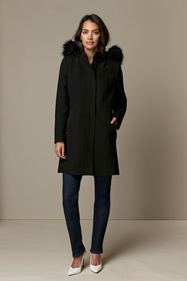 Wallis PETITE Black Hooded Coat