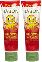 Thumbnail for your product : Jason Kids Only! Toothpaste with Calcium Carbonate-Strawberry-4.2 oz, 2 pack