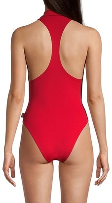 Shan Zoe Zip Front One-Piece Swimsuit