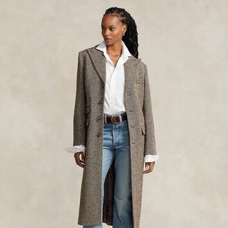 Ralph Lauren Plaid Wool Herringbone Coat - ShopStyle