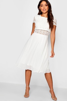 white lace skater dress uk