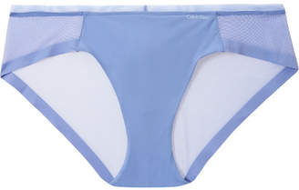 Calvin Klein Underwear Sculpted Stretch-jersey And Mesh Briefs - Light blue