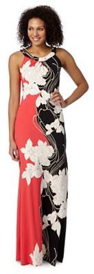 The Collection Petite Petite black two tone floral jersey maxi dress