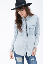 Thumbnail for your product : Forever 21 Mineral Wash Chambray Shirt