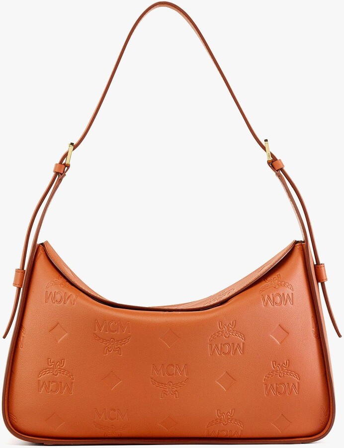 MCM Aren Flap Hobo in Embossed Monogram Leather - ShopStyle