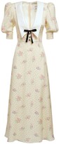 Thumbnail for your product : Alessandra Rich Printed silk jacquard midi dress