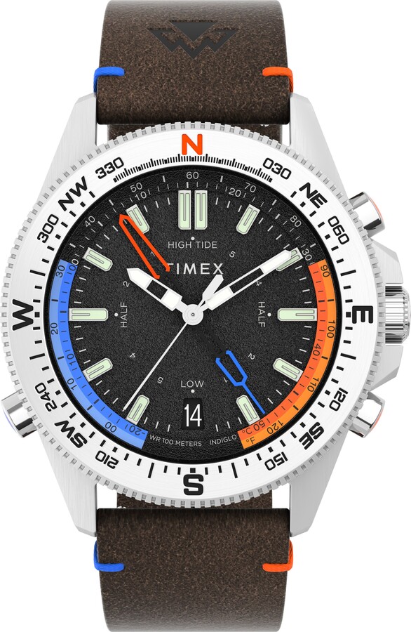 Timex Expedition North® Tide-Temp-Compass Leather Strap Watch, 43mm