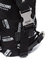 Thumbnail for your product : Moschino black and white All Over Logo Backpack