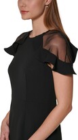 Thumbnail for your product : Eliza J Sheer Panel Flutter Sleeve Trumpet Gown