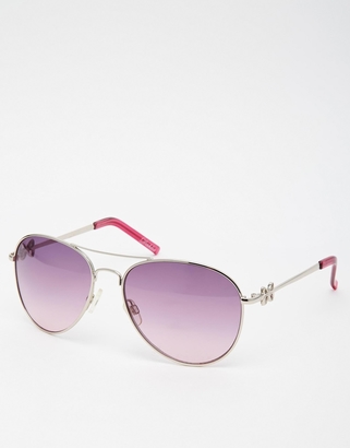 M:uk Muk Aviator Sunglasses With Bow Detail - Silver