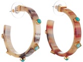 Thumbnail for your product : Lauren Ralph Lauren Cape Horn Large Horn With Turq Cabs 3/4 Hoop Earring