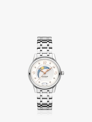 Montblanc 119934 Unisex Boheme Day & Night Automatic Date Bracelet Strap Watch, Silver/White