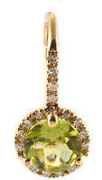 Getana & Co. 2 Stone 6mm Peridot Diamond Earring 3 Prong Color Stone 02195 $558
