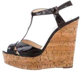 Christian Louboutin T-Strap Wedge Sandals