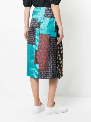 ASTRAET multi-print draped skirt
