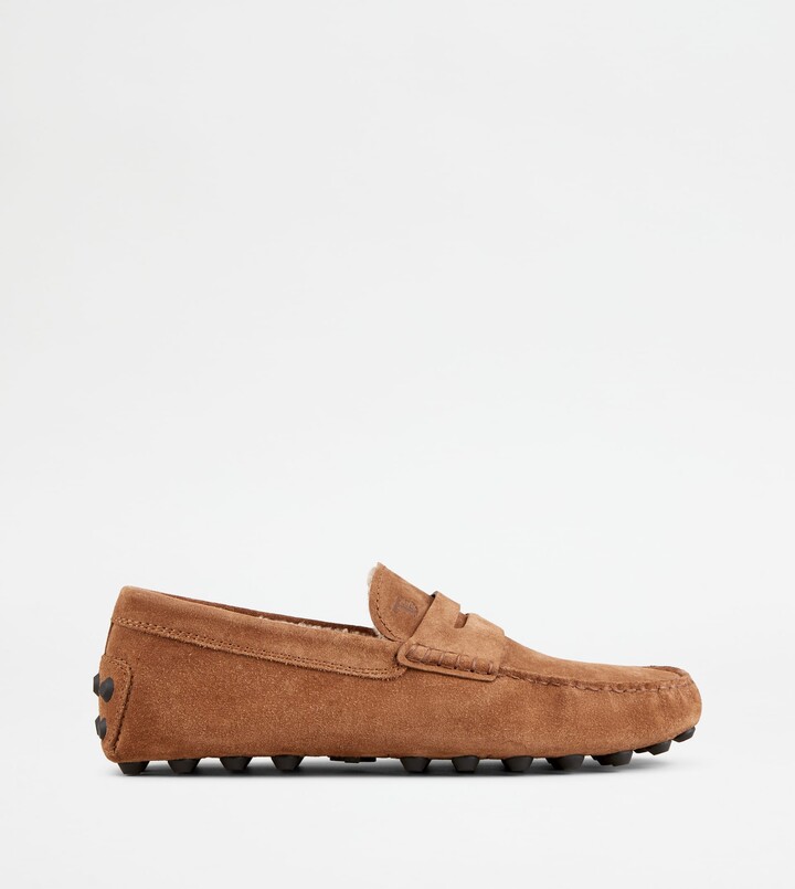 Tod's Gommino Bubble Loafers in Suede - Furry Lining