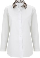 Thumbnail for your product : Carven White Cotton Leopard Collar Shirt