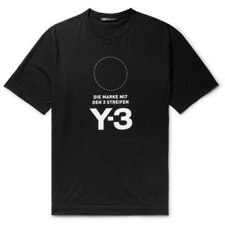 Y-3 Y 3 Logo-Print Cotton-Jersey T-Shirt - Men - Black