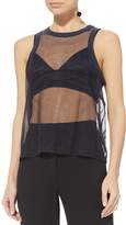 Thumbnail for your product : 3x1 Navy Mesh Muscle Tank