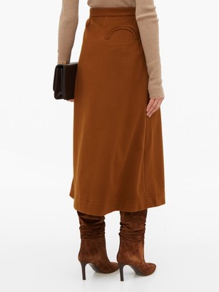 BLAZÉ MILANO Chinook Felted Wool-blend Midi-skirt - Brown