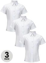 Thumbnail for your product : Top Class Girls Easy Care Short Sleeve School Shirts (3 Pack)