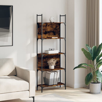 17 Stories Bookshelf 5-Tier Smoked Oak 23.8\