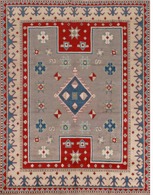 Rugsource Vegetable Dye Wool Kazak Oriental Area Rug 8x10