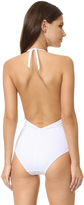 Thumbnail for your product : Karla Colletto Plunge Back One Piece Swimsuit