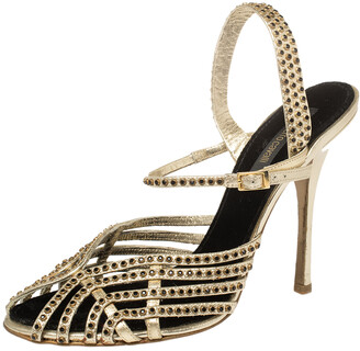 Gold Strappy High Heel Sandal | Shop the world’s largest collection of ...