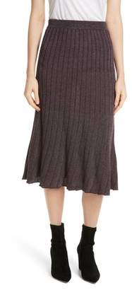 Rebecca Taylor Metallic Ribbed Knit Skirt