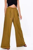 Thumbnail for your product : boohoo Aurelia Wide Leg Turn Up Tailored Trousers