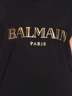 Balmain Logo Cotton Jersey Sleeveless T-shirt
