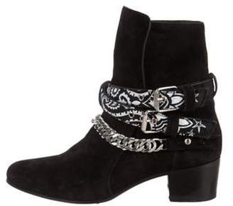 Amiri Suede Chain-Link Boots Black Suede Chain-Link Boots