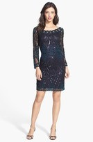 Thumbnail for your product : Pisarro Nights Beaded Long Sleeve Short Dress