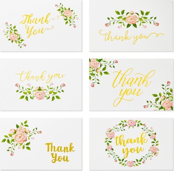Sustainable Greetings Paper Junkie 48 Count Floral Thank You Cards with
