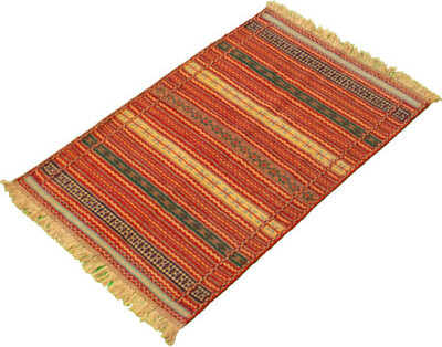 Foundry Select Handmade Kilim Wool Red/Yellow Rug