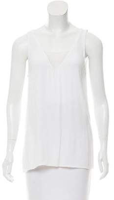 L'Agence Lace-Trimmed Sleeveless Top