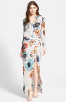 Thumbnail for your product : Haute Hippie Flower Print Maxi Shirtdress